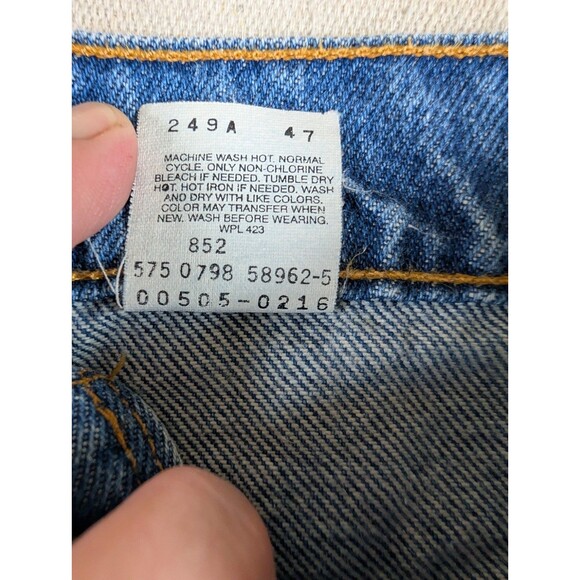 VTG Levi’s 505 Wide Leg Jeans Men’s 36x30 Denim Straight 90s Made in USA - Picture 6 of 7